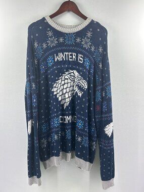 Game of Thrones Winter Is Coming Stark Ugly Christmas Sweater XXL